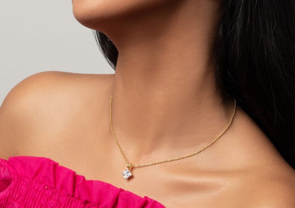 Classic Princess Solitaire Necklace