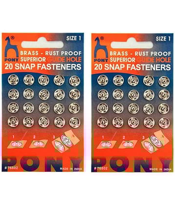 Shree Shyam™ Pony Tich Buttons (Snap Fasteners) for Craft, Dressmaking and Sewing Purpose, Size-1 (1 Pack)