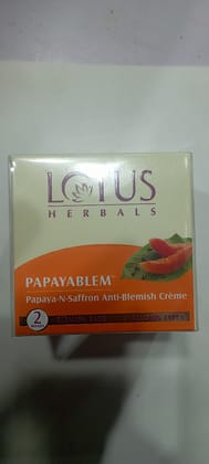 Lotus herbals papayablem papaya-N- saffron anti Blemish creme 50g