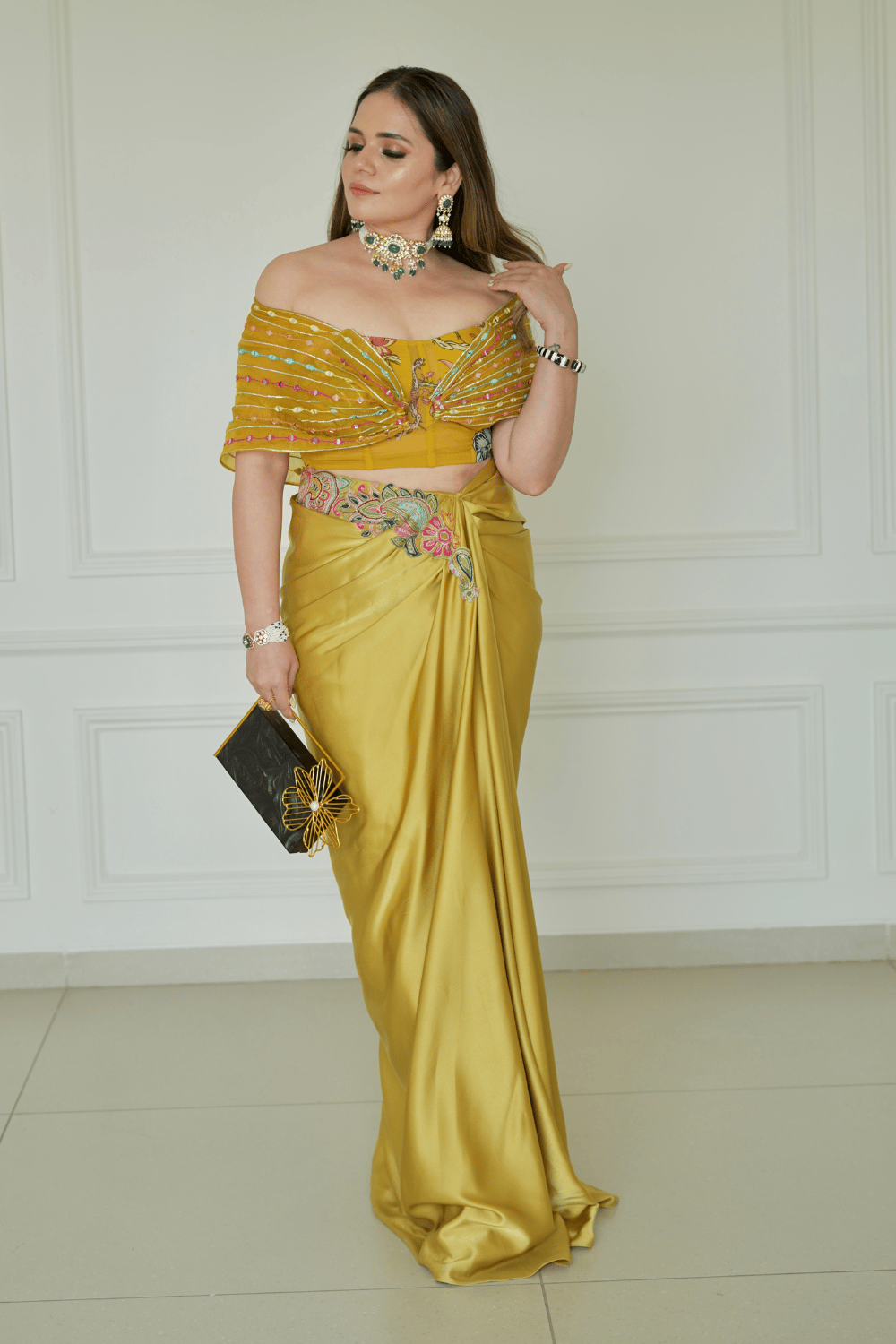 Heena Somani in Albela wrap drape skirt-XS