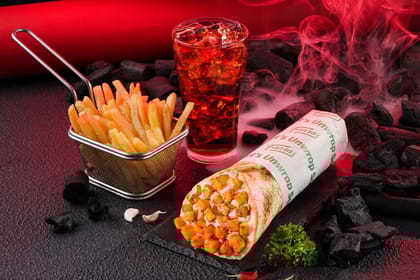 Paneer Shawarma with Fries & Coke Meal Paneer Shawarma with Fries & Coke Meal