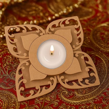Dbeautify's DIY Laser-Cut Floral MDF Tealight Holder