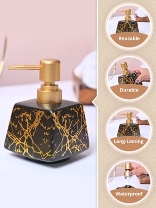 Sleek Grey Rectangle Ceramic Soap Dispenser