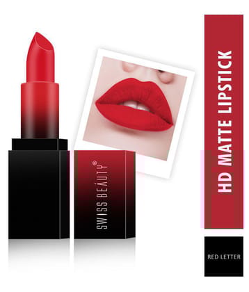 Swiss Beauty HD Matte Lipstick (Red Letter), 3.5gm