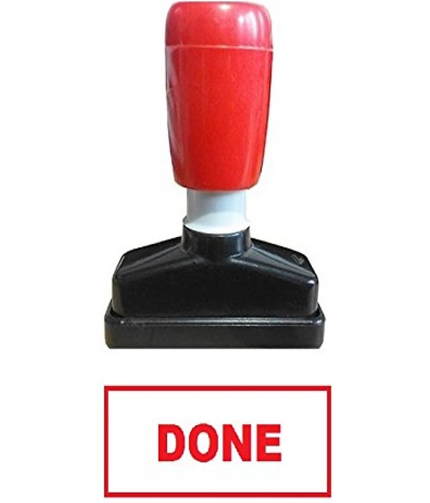 Dey's Stationery Store Done Pre-Inked Rubber Stamp Office Stationary Message - Done( Red Pack of 1 )