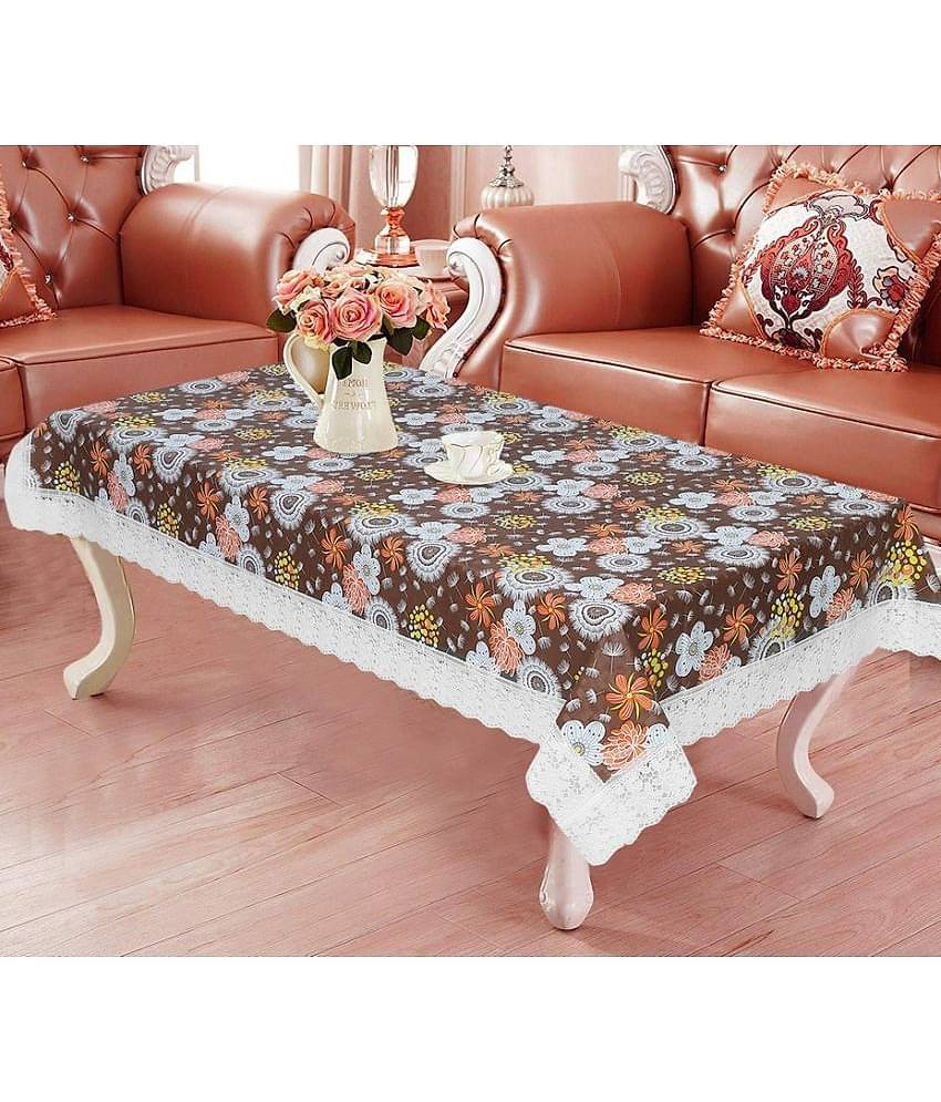 Printed PVC 4 Seater Rectangle Table Cover ( 150 x 92 ) cm Pack of 1 Pink