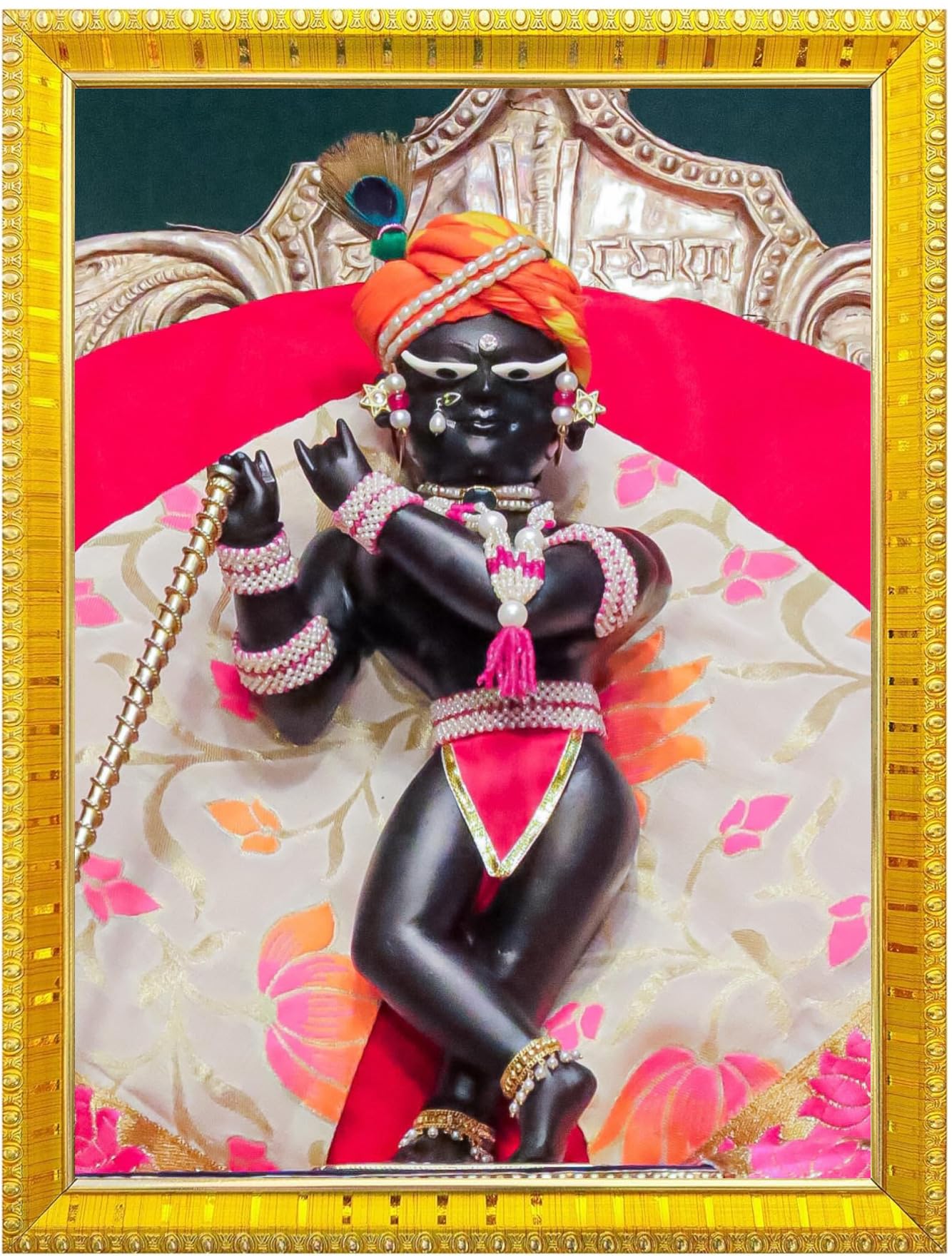 NOKKES Radha Raman Vrindavan Radha Raman Thakur Ji Photo Frames Religious Photo frame 5X7 Inch Photo Frame_QWW11