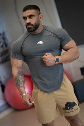 Wild Verve Compression T-shirt (Grey Melange)-S