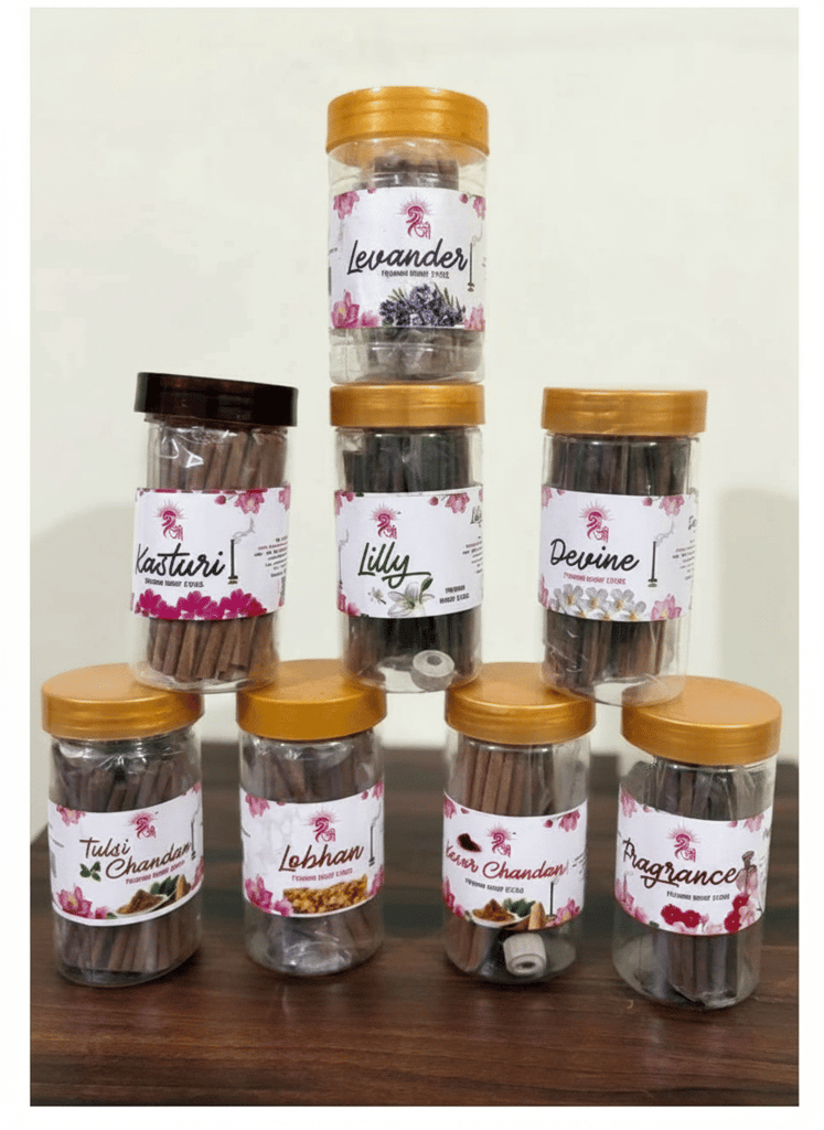 Shri Shriji -flam the aromatic peace- Premium Dhoop Sticks Combo - 8 Refreshing Fragrances (Long Lasting & Natural) Pack of 8