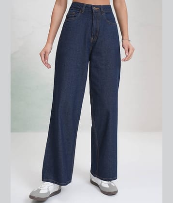 Tokyo Talkies Women's Wide Leg Mid-Rise Jeans ( Indigo )