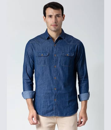 HJ HASASI Denim Regular Fit Solids Full Sleeves Men's Casual Shirt - Blue ( Pack of 1 )