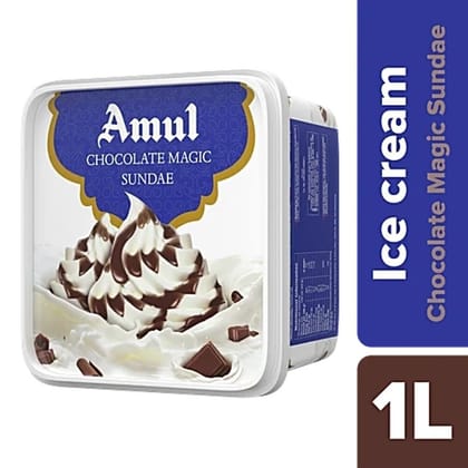 Amul Ice Cream - Chocolate Magic Sundae, 1 L Tub - 1000 L - 1000 L - One ice cream tub