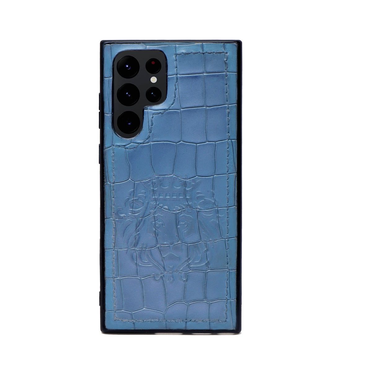 Samsung S22 Ultra Sky Blue Deep Cut Lion Embossed Mobile Cover by Brune & Bareskin-S21