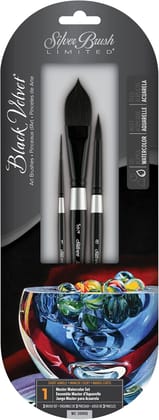 Silver Brush Limited Black Velvet Watercolor Brush Set - Set of 3-WC-3000S