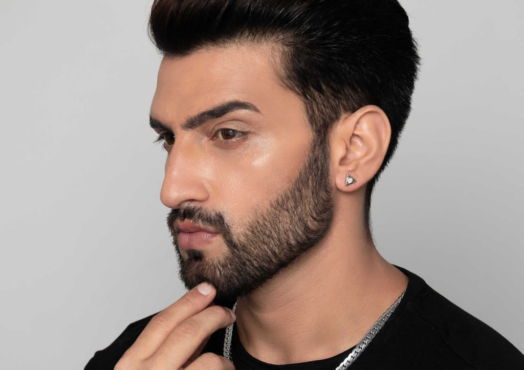 Triad Bezel Men's Ear Stud (1 Pc Only)