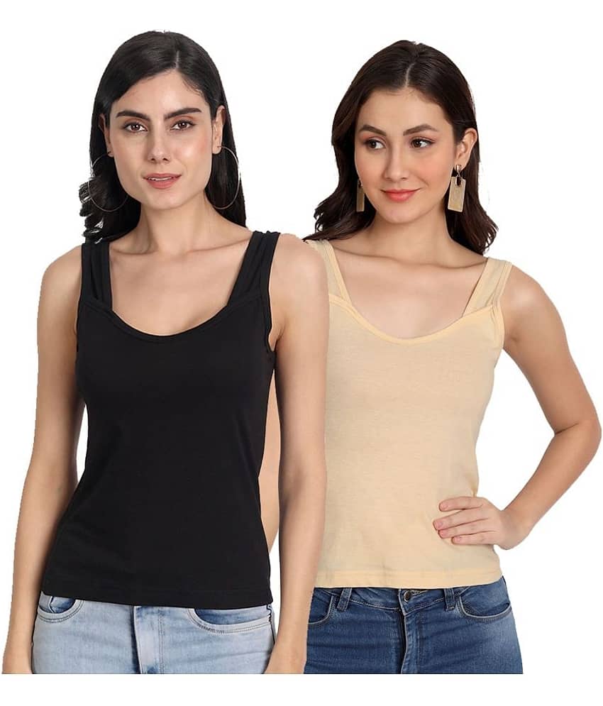 AIMLY Cotton Camisoles - Beige Pack of 2