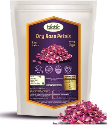 Biotic Rose Petals Dried Gulab Patti Sun Dry Rose Petals for Face Hair 50 gm