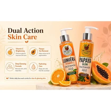 RiBi  Organics Vitamin C & Papaya Glow Face Wash Combo