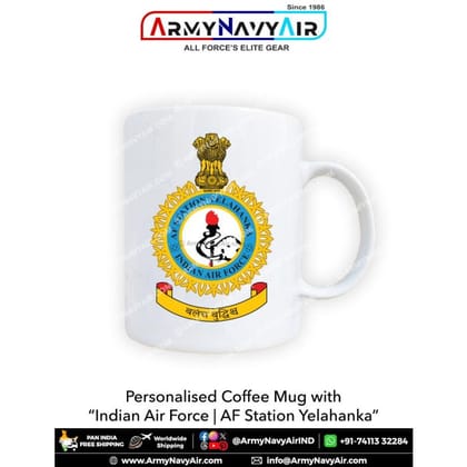 ArmyNavyAir Personalised IAF Coffee Mug (350ml) | Ceramic Print | Gift & Daily Use