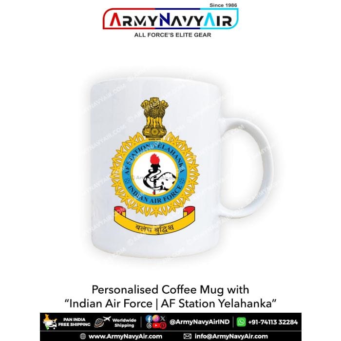 ArmyNavyAir Personalised IAF Coffee Mug (350ml) | Ceramic Print | Gift & Daily Use