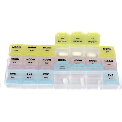 Aktive Life Weekly Pill Planner, Multicolor