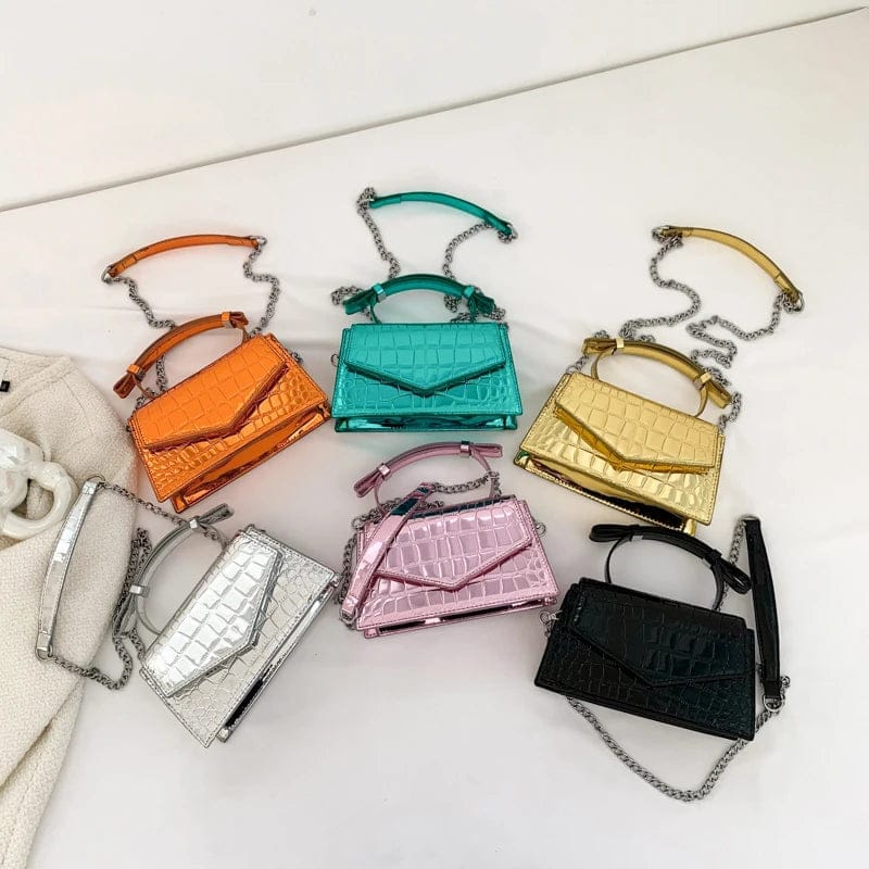 New Mini Bags Small Hand Bags For Women Candy Color Chain Stone Pattern Fashion Brand Famous Ladies Purse And Handbags