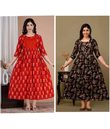 Nevisha Style Multi Color Cotton Maternity Kurta Pack of 2