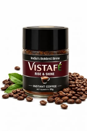 Vistafe Rise & Shine Pure Instant Coffee for Strong Energy