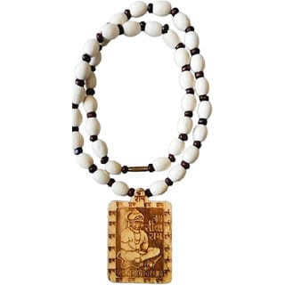 Bageshwar Dham Tulsi Mala Hanuman Jiwood Locket 100% Original Beads Wood Chain Beads Wood Necklace