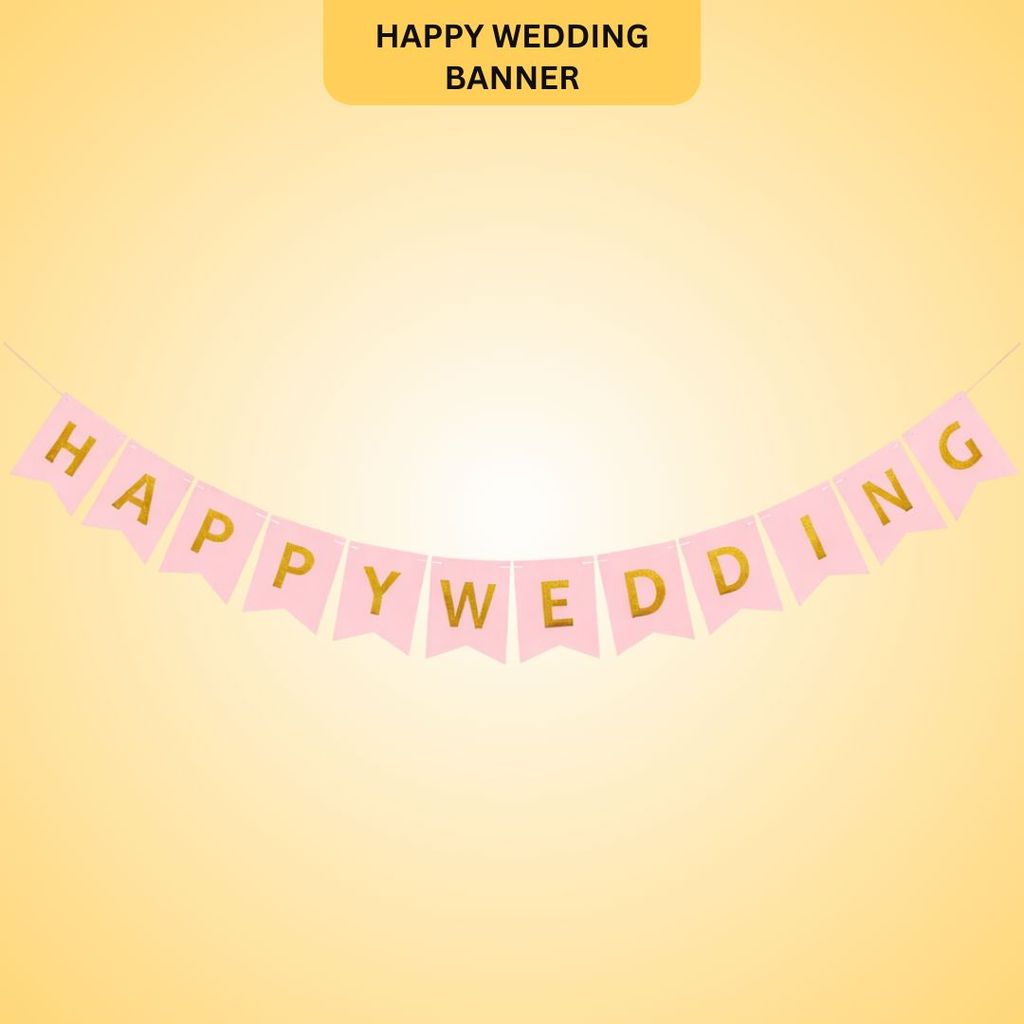 Happy Wedding Banner - Over 9FT - Party and Festive Needs | Buy online on ZillyBuy