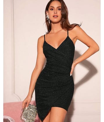 Addyvero Women Polyester Embellished Asymmetric Dress ( Burgundy )