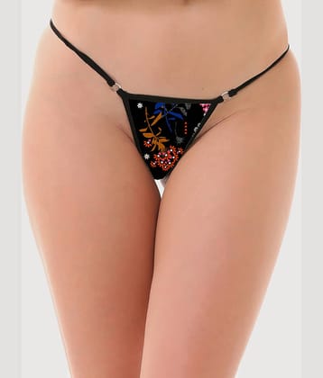 Finian Pack of 1 Poly Cotton Printed Women's G-Strings ( Multi Color )