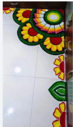 Cornar mat rangoli 1 ft