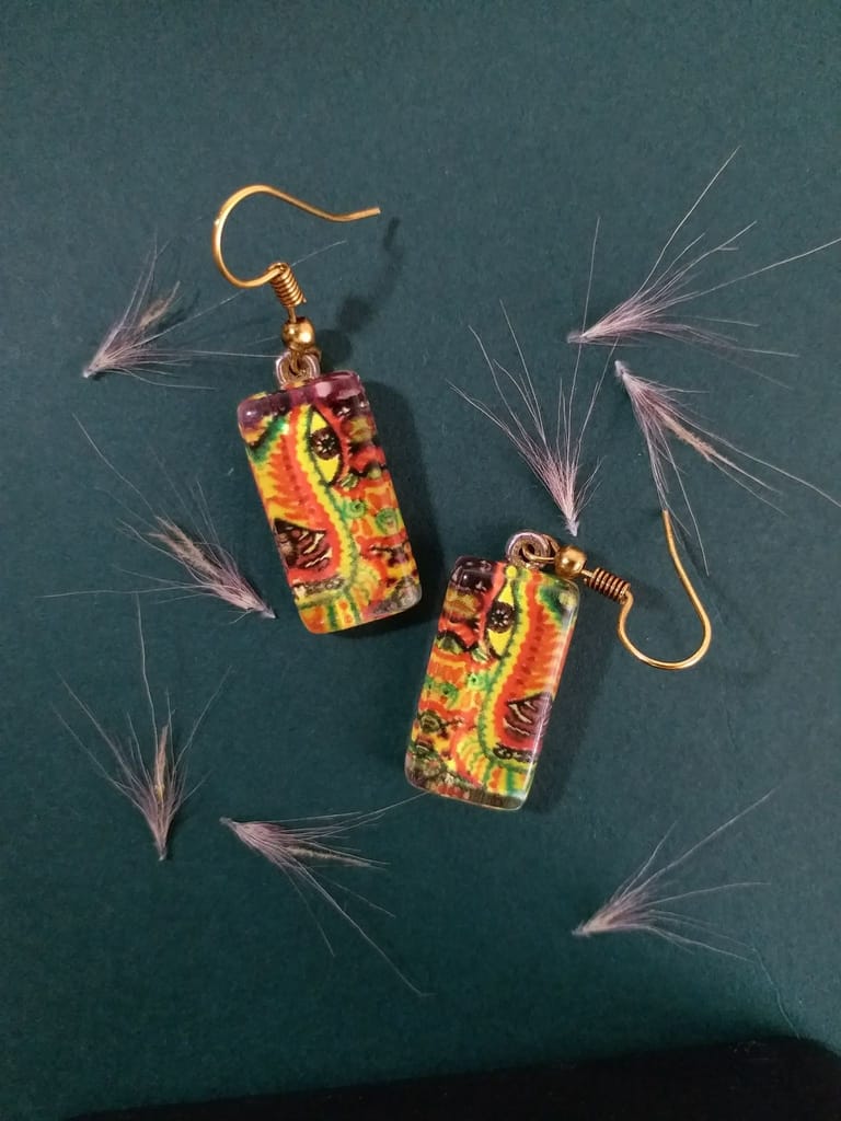 ILLUMINATI EYES ABSTRACT GLASS EARRINGS