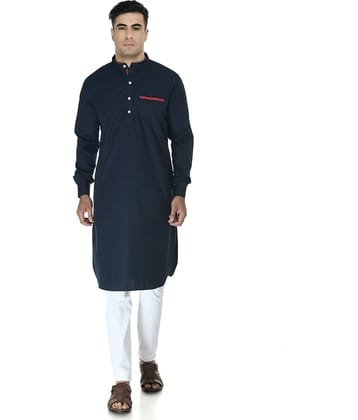 DESIGN TREND Blue Cotton Kurta Single