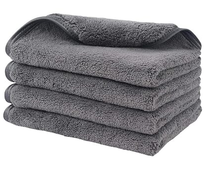 Auto Hub Heavy Microfiber Cloth for Car Cleaning and Detailing, Double Sided, Extra Thick Plush Microfiber Towel Lint-Free, 800 GSM (Size 40cm x 40cm)/Pack of 4, Color:- Grey Auto Hub Heavy Microfiber Cloth for Car Cleaning and Detailing, Double Sided, Extra Thick Plush Microfiber Towel Lint-Free, 800 GSM (Size 40cm x 40cm)/Pack of 4, Color:- Grey