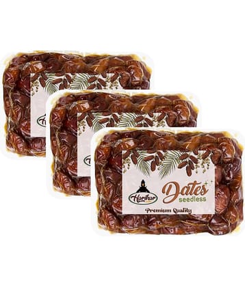 HARIHAR KRIDHA Dates (Khajoor) Premium Seedless Khajoor | 500 Gram Pack of 3