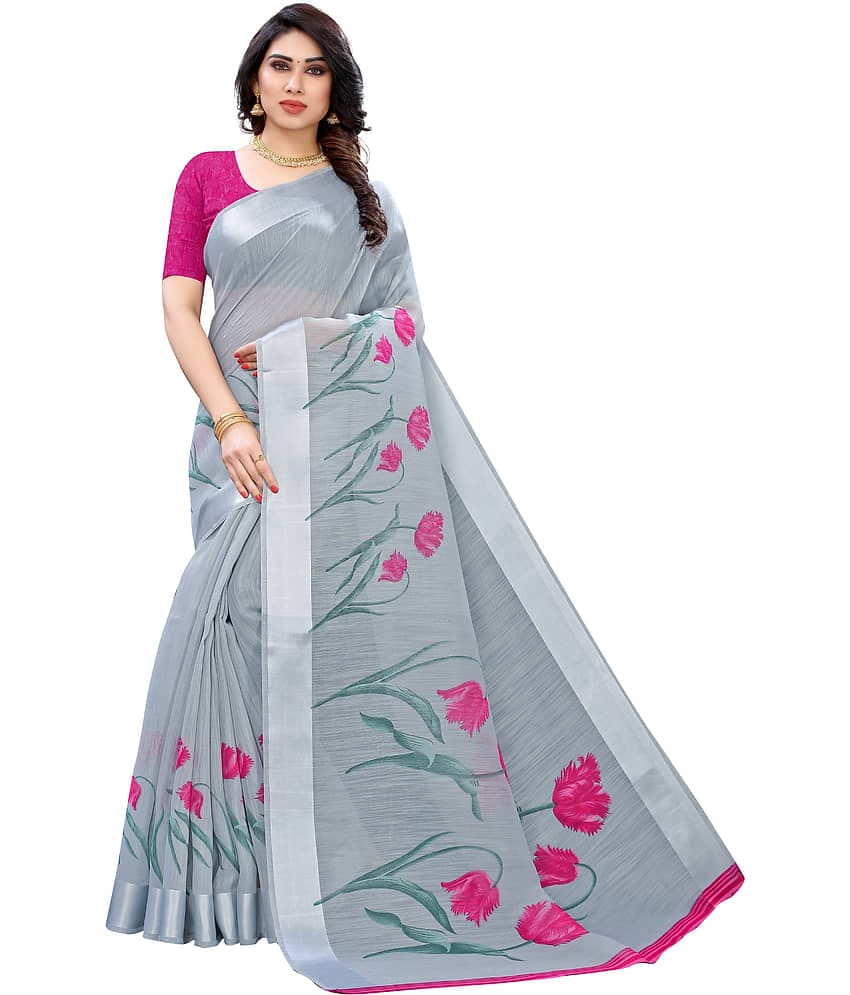 Aadvika Art Silk Printed Saree With Unstitched Blouse Piece ( Multicolour )