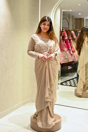 Saba Drape Saree with Hand Embroidered Blouse-M-XL