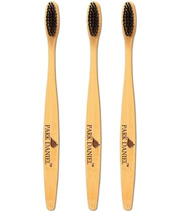 Park Daniel  Charcoal Toothbrush Toothbrush Pack of 3