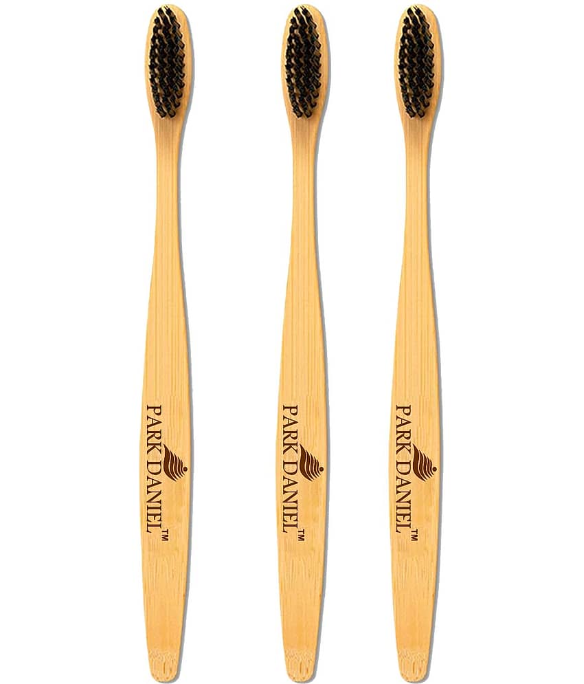 Park Daniel  Charcoal Toothbrush Toothbrush Pack of 3