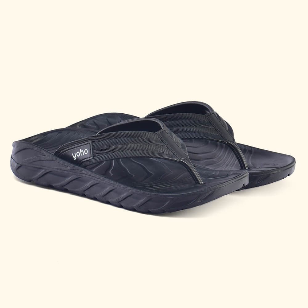 Cushion Men's Slippers-Classic Black / 6