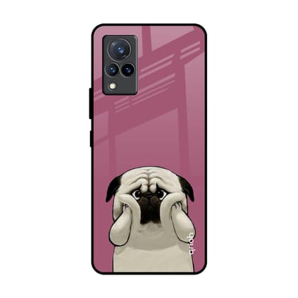 Funny Pug Face Glass Case For Vivo V21