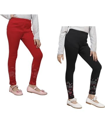 IndiWeaves Pack of 2 Girls Woollen Leggings ( Multicolor )