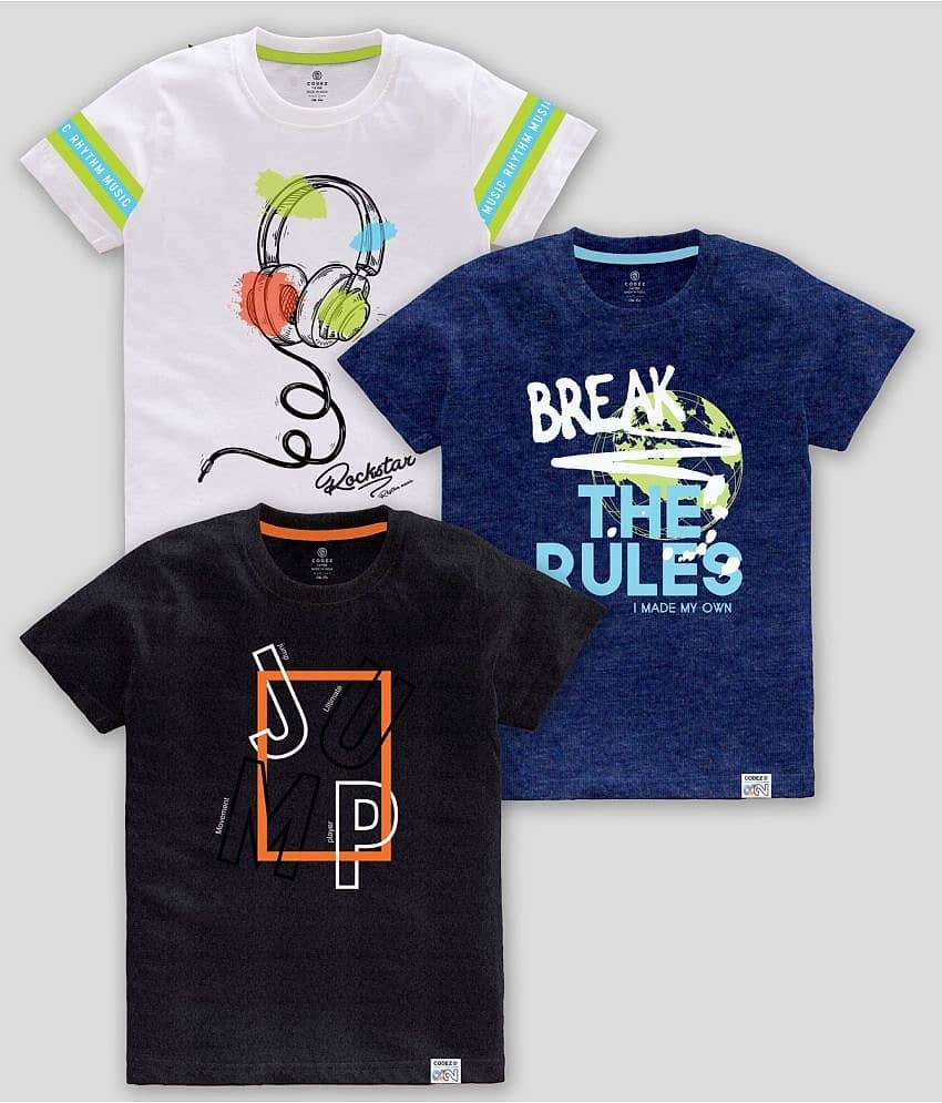 CODEZ Pack of 1 Boys Cotton Blend T-Shirt ( Multicolor )