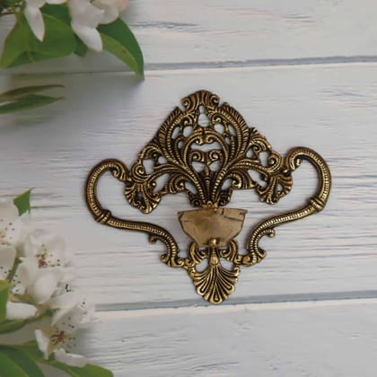 Brass Jaali Design Wall Hanging Diya - 6.2" Height | Handcrafted Beauty Brass Jaali Design Wall Hanging Diya - 6.2" Height | Handcrafted Beauty