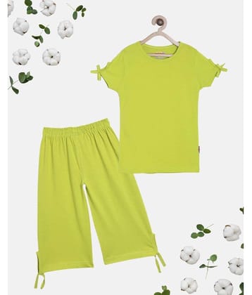 Sini Mini Pack of 2 Girls Cotton Shirt With Capris ( Light Green )