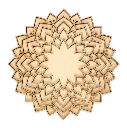 Brand Zero Double Layer MDF Rangoli Base - Design 1010 - Select Your Preference Of Size & Thickness