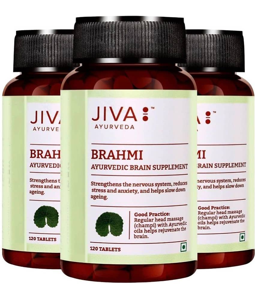 Jiva Brahmi Reduces Stress, Anxiety And Slows Down Aging -120 Nos (Pack of 3)