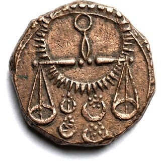 Ancient Scale/Taraju Zodiac Sign Silver Plated Ancient India Coin Heritage